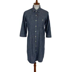 Freaks Store Blue Shirt Dress Medium Button Down Long Sleeve Casual Minimalist